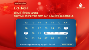 Lịch nghỉ lễ 10/3 và 30/4 -1/5 của Bệnh viện đa khoa An Việt